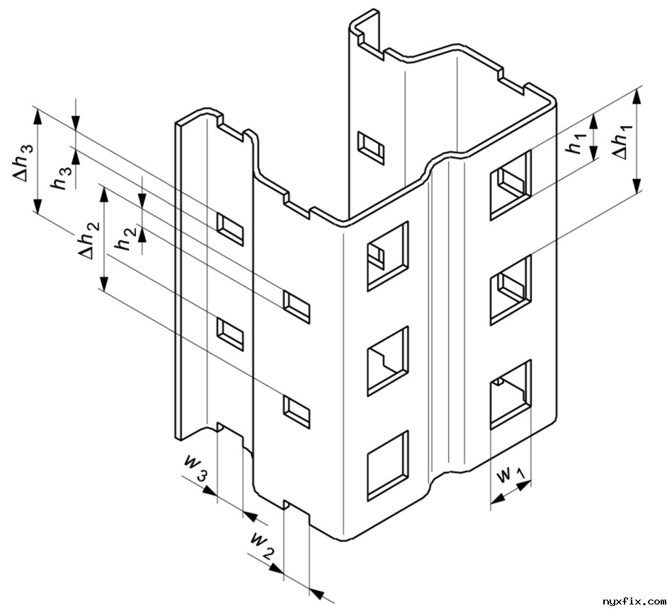货架立柱简化成矩形孔后的截面形状